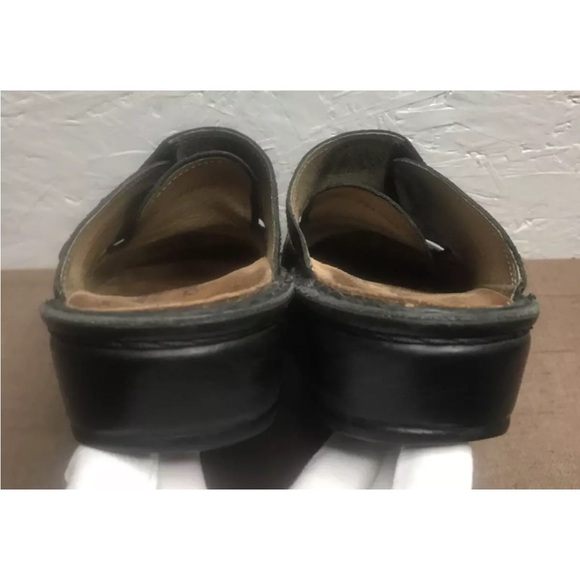 FINN COMFORT Amalfi Sz 7.5D/EU 38D Black Leather & Snake Print Mule Style Clogs - Picture 7 of 16